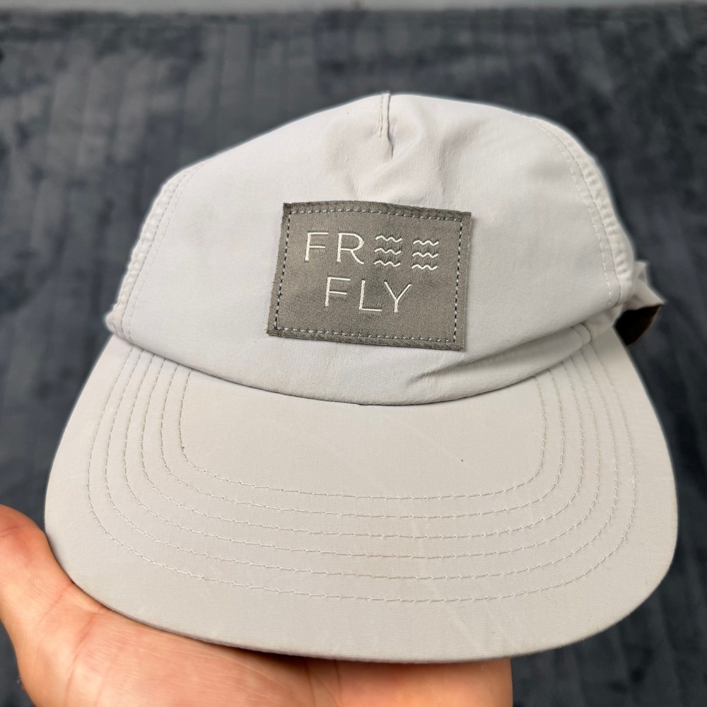 Free Fly Apparel Snapback Hat Gray Nylon Polyester Outdoor Performance Cap 9176